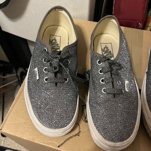 Vans- silver glitter sneakers- size 7